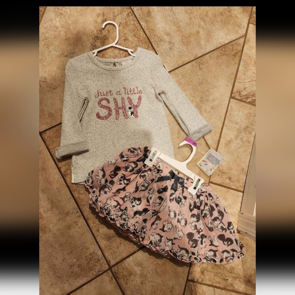Little Golden Books Collection Shy little kitty 3t skirt with 4t top